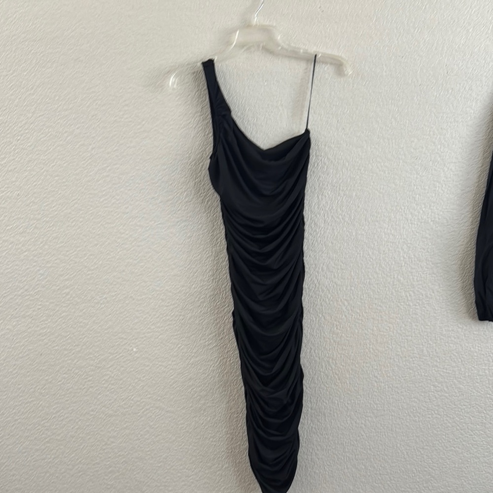Fashion Nova Black One Shoulder Dress